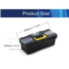 Buy the Deli 12 Inch Plastic Tool Box with removable tool tray and one-hand snap latch. Durable portable storage organizer for hand tools, hardware, repairs, workshops, and DIY projects.