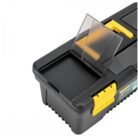 Buy the Deli 12 Inch Plastic Tool Box with removable tool tray and one-hand snap latch. Durable portable storage organizer for hand tools, hardware, repairs, workshops, and DIY projects.