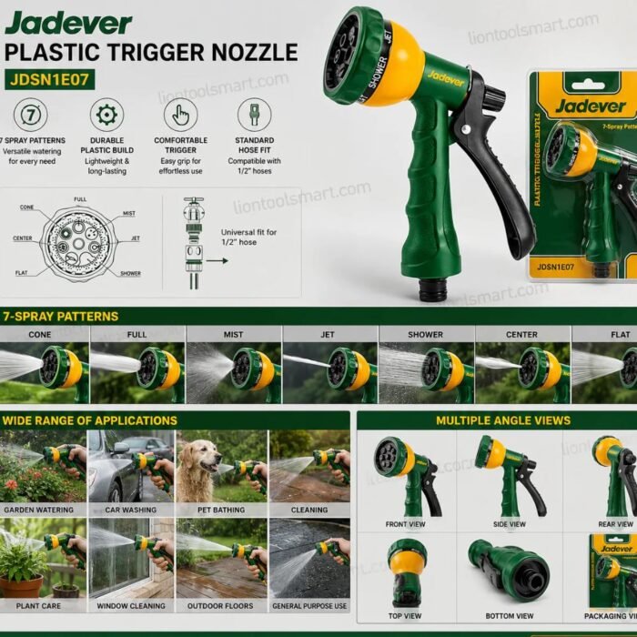 JADEVER JDSN1E07 Plastic Trigger Spray Nozzle for Garden Hose JADEVER JDSN1E07 Plastic Trigger Spray Nozzle for Garden Hose