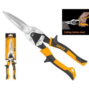 INGCO HTSN0110S 10 Inch Straight Cut Aviation Tin Snips with Soft Grip Handle