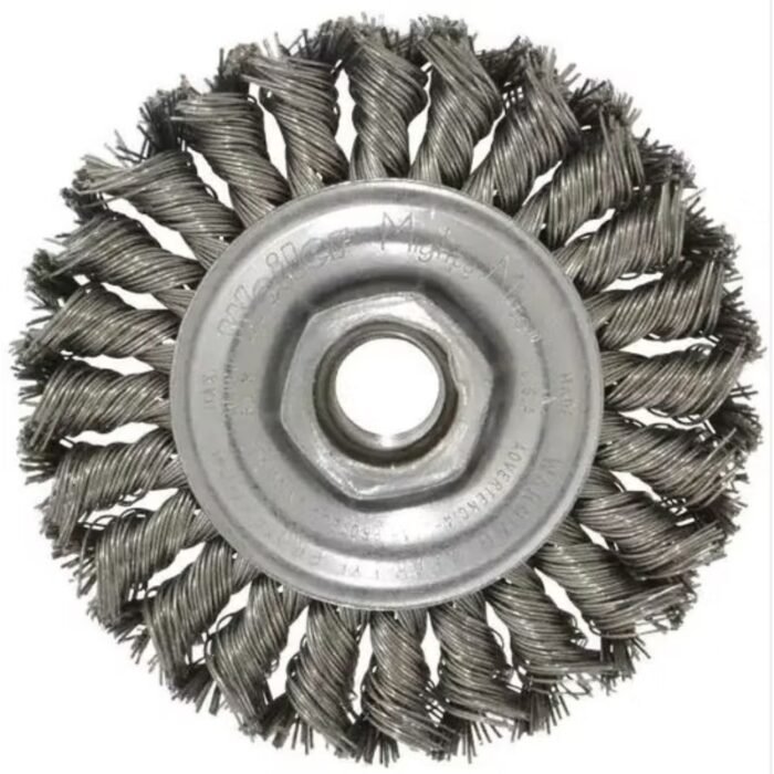 GSK CUT 6 Inch Heavy Duty Knotted Twisted Steel Wire Wheel Brush GSK CUT 6 Inch Heavy Duty Knotted Twisted Steel Wire Wheel Brush