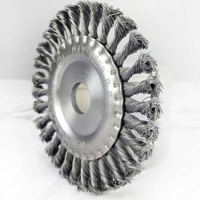 GSK CUT 6 Inch Heavy Duty Knotted Twisted Steel Wire Wheel Brush GSK CUT 6 Inch Heavy Duty Knotted Twisted Steel Wire Wheel Brush