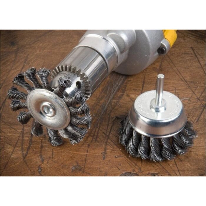 GSK CUT 6 Inch Heavy Duty Knotted Twisted Steel Wire Wheel Brush GSK CUT 6 Inch Heavy Duty Knotted Twisted Steel Wire Wheel Brush