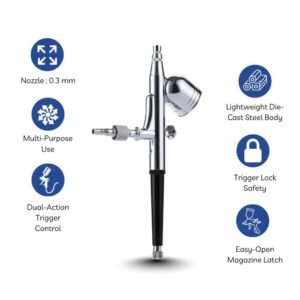 GSK CUT 0.3mm Dual Action Pneumatic Airbrush Spray Paint Gun