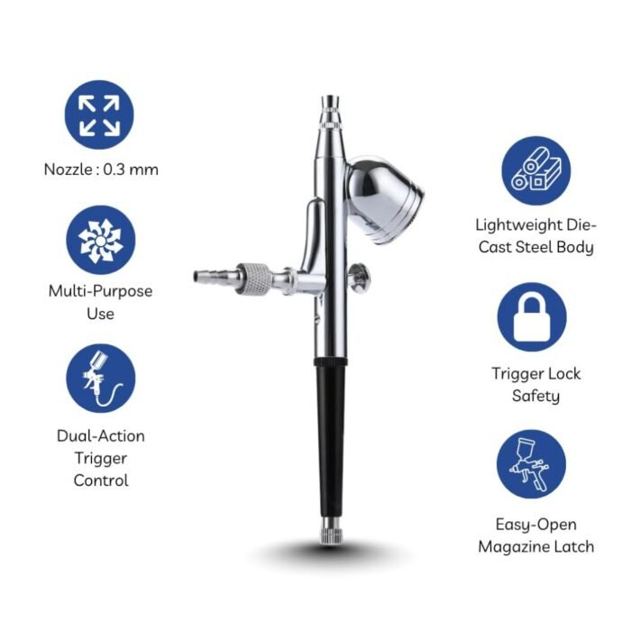 GSK CUT 0.3mm Dual Action Pneumatic Airbrush Spray Paint Gun