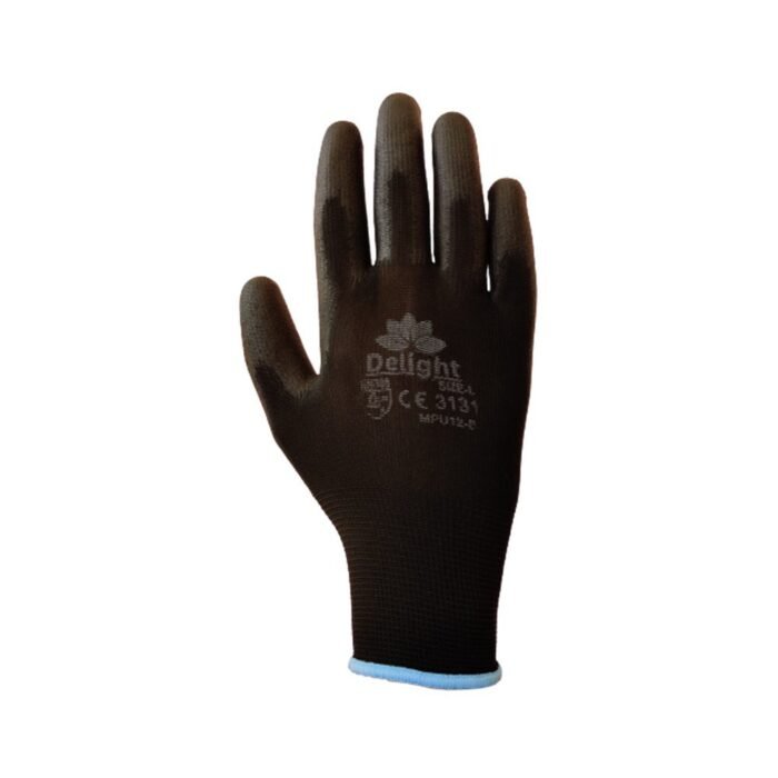 GSK CUT MPU12-B Black PU Palm Coated Automobile Work Gloves
