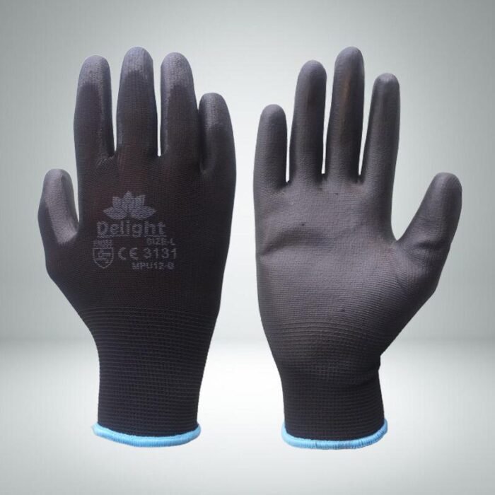 GSK CUT MPU12-B Black PU Palm Coated Automobile Work Gloves