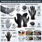 GSK CUT MPU12-B Black PU Palm Coated Automobile Work Gloves