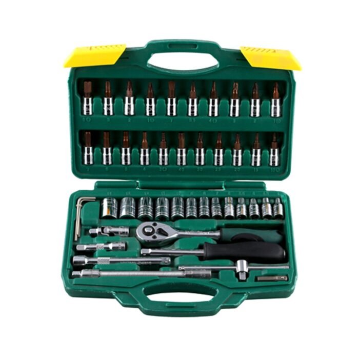 Hanbon 46-Piece 1/4 Inch Drive Metric Socket Wrench Ratchet Tool Set