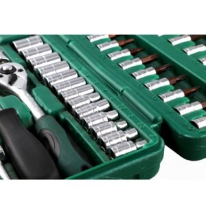 Hanbon 46-Piece 1/4 Inch Drive Metric Socket Wrench Ratchet Tool Set