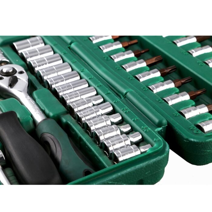 Hanbon 46-Piece 1/4 Inch Drive Metric Socket Wrench Ratchet Tool Set