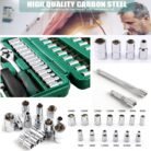 Hanbon 46-Piece 1/4 Inch Drive Metric Socket Wrench Ratchet Tool Set