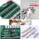 Hanbon 46-Piece 1/4 Inch Drive Metric Socket Wrench Ratchet Tool Set