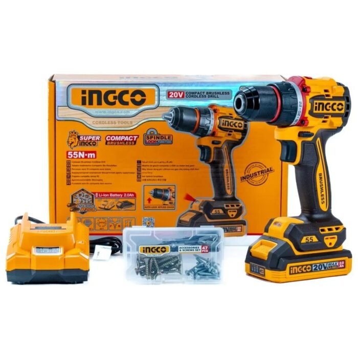 INGCO CDLI205582 20V Cordless Drill Machine with 13mm Chuck Battery and Charger