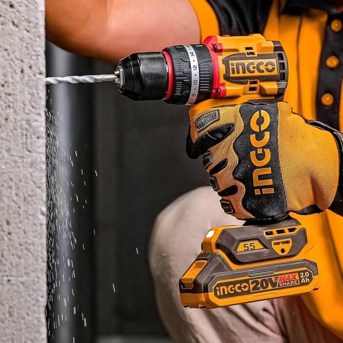 INGCO CDLI205582 20V Cordless Drill Machine with 13mm Chuck Battery and Charger
