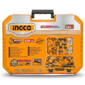 INGCO HKTHP41662 166-piece complete hand tool set with sockets, ratchet, spanners, screwdrivers and pliers
