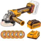 INGCO CAGLI261021 20V cordless angle grinder for cutting and grinding applications