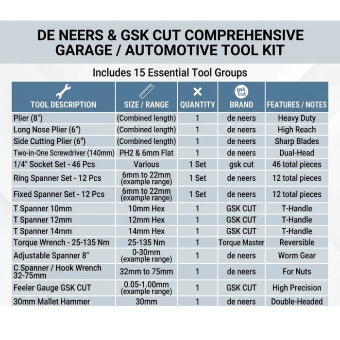 Garage Automotive Tool Kit